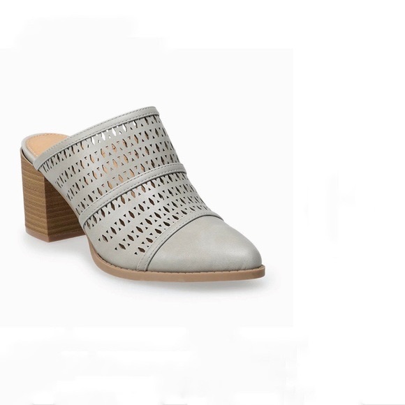 Lauren Conrad| Gray Poderosa women’s high heels mules NWT Size 6 - Picture 6 of 6